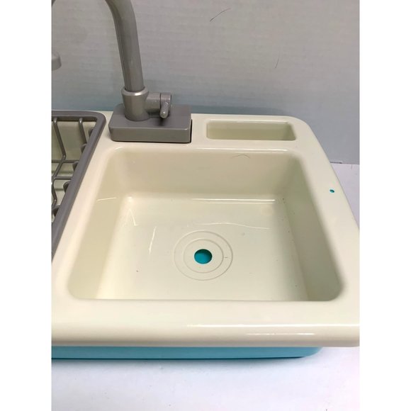 Kitchen Sink Toy Pretend Hard Plastic Drainer Running Water Play Faucet Detachab - Picture 3 of 5